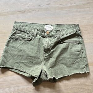 L'AGENCE Sage Green High Waist Women's Shorts